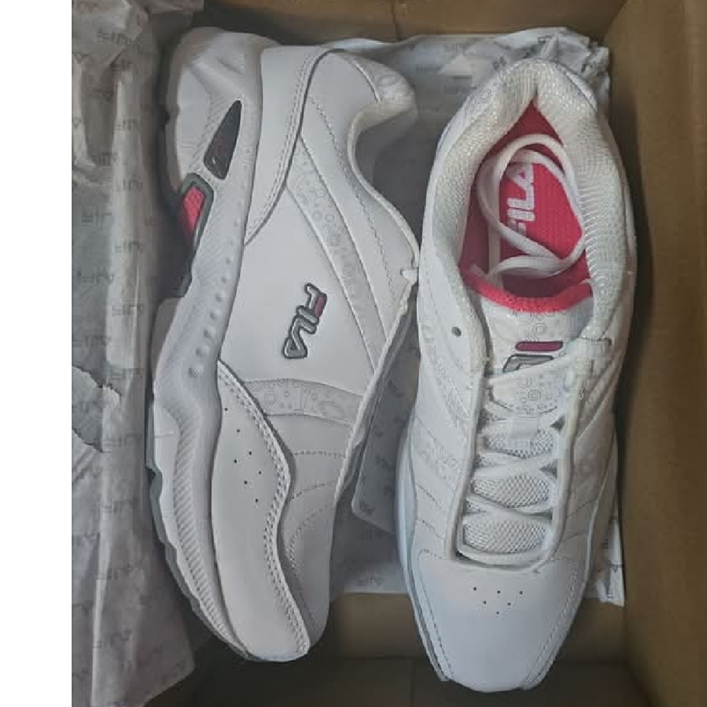 FILA White and Pink Athletic Shoes